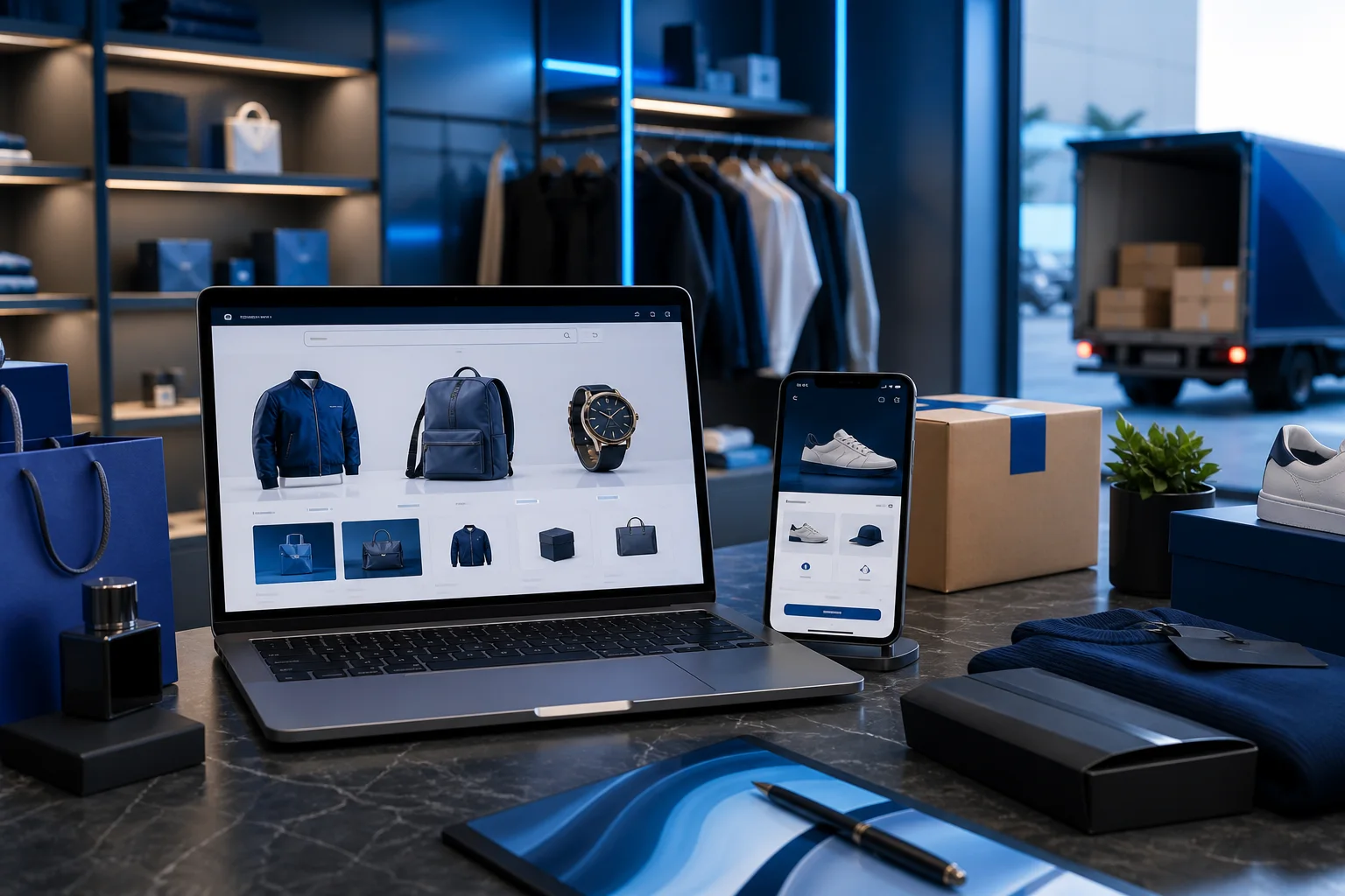 Tienda online conectada con productos, dispositivos y logística de entrega